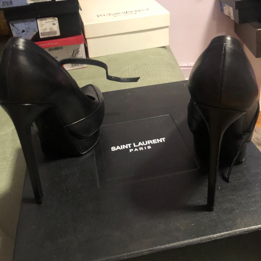 Saint Laurent Leather Classic Janis 105 Mary Jane Pump Black - Picture 5 of 6